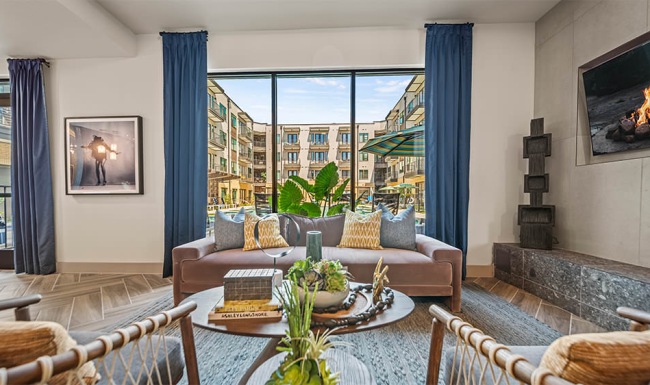 large windows in clubhouse